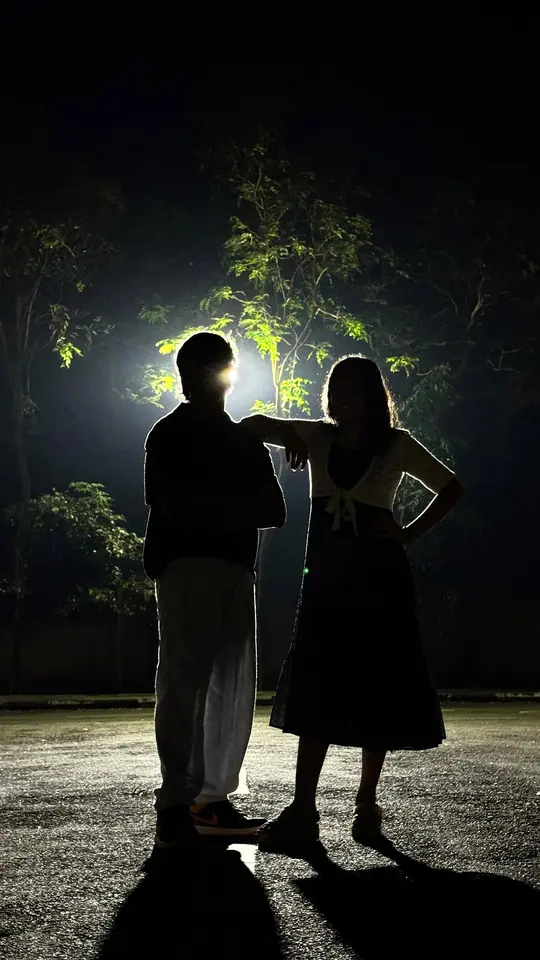 Silhouette dance shoot at night